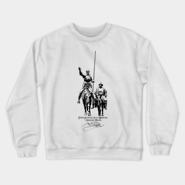 Don Quixote de la Mancha y Sancho Panza-Cervantes-Spain Crewneck Sweatshirt by StabbedHeart